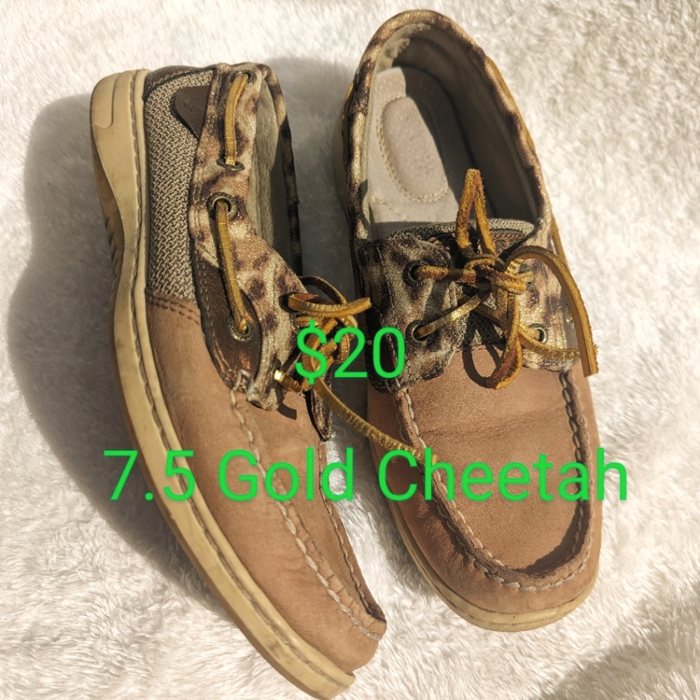 Sperry Gold Cheetah Boat shoes